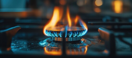 Gas stove burner flame