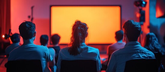 Audience watches empty screen