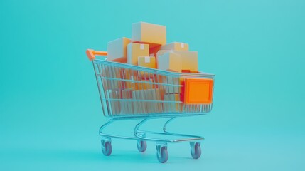 Shopping Cart Full of Packages