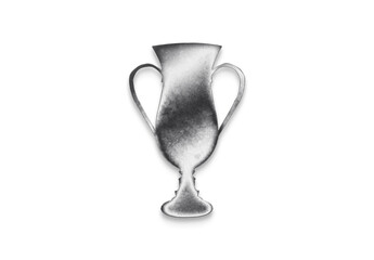 Chrome metal 3D logo effect Mockup of Trophy.	
