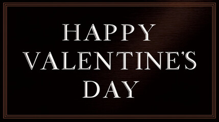 Obraz premium elegant typographic poster with happy valentines day text classic serif lettering decorative frame and dark textured background suitable for greeting cards posters and holiday designs