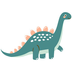 Cute illustration of dinosaur. Cartoon character for kids prints, baby clothes, nursery decor. Isolated on transparent background © Kseniya