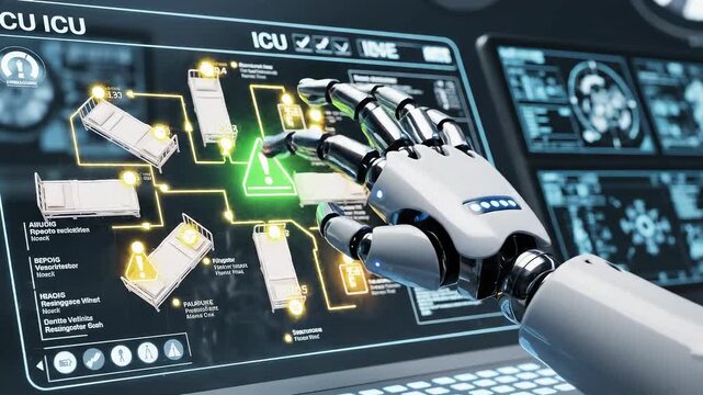 Robotic hand coordinating ICU resource allocation and optimization