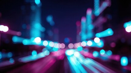 Abstract Futuristic City Lights. Ai generation