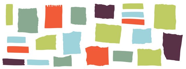 Abstract Hand Drawn Color Blocks Vector Set with Trendy Colors, Modern Organic Shapes for Branding, Posters and Social Media