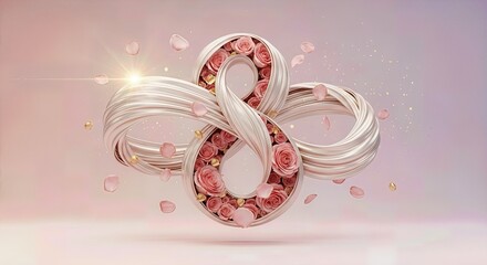 Romantic 8 March International Women&rsquo;s Day 3D Illustration