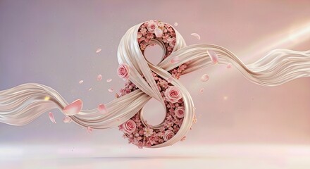 Romantic 8 March International Women&rsquo;s Day 3D Illustration