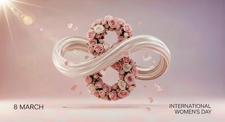 Romantic 8 March International Women&rsquo;s Day 3D Illustration