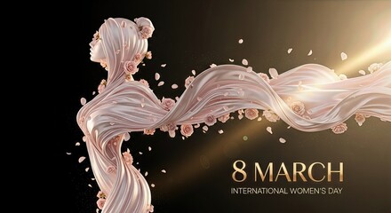 Romantic 8 March International Women&rsquo;s Day 3D Illustration