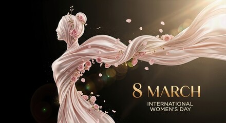 Romantic 8 March International Women&rsquo;s Day 3D Illustration