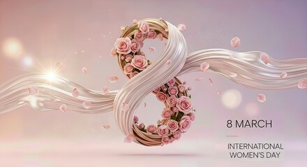 Romantic 8 March International Women&rsquo;s Day 3D Illustration