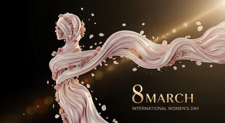 Romantic 8 March International Women&rsquo;s Day 3D Illustration