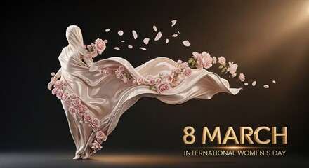 Romantic 8 March International Women&rsquo;s Day 3D Illustration