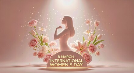 Romantic 8 March International Women&rsquo;s Day 3D Illustration