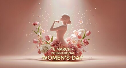 Romantic 8 March International Women&rsquo;s Day 3D Illustration