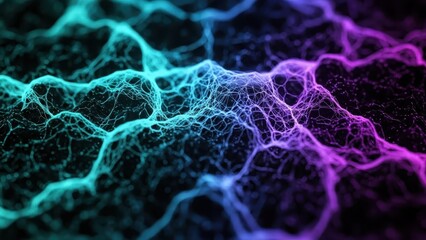 Abstract Neon Network. Ai generation