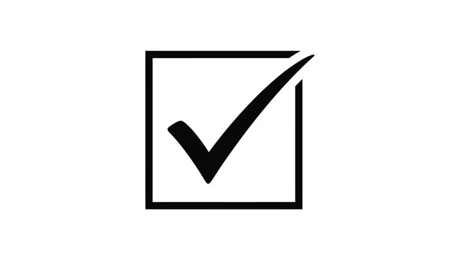 Simple black and white illustration of a checkbox with a checkmark inside
