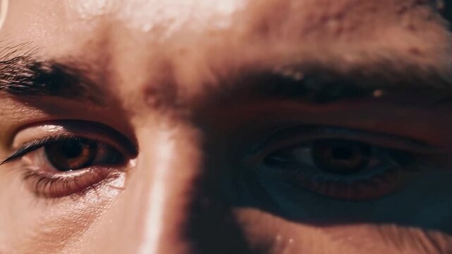 Gros plan intense sur regard humain concentr&eacute;