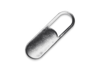 Chrome metal 3D logo effect Mockup of Pill.	
