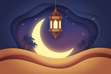 Ramadan Kareem background illustration for promotional and digital design use
