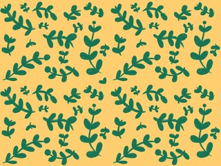 seamless pattern with leaves, handraw 