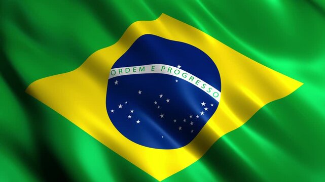 waving brazil national flag animation loop