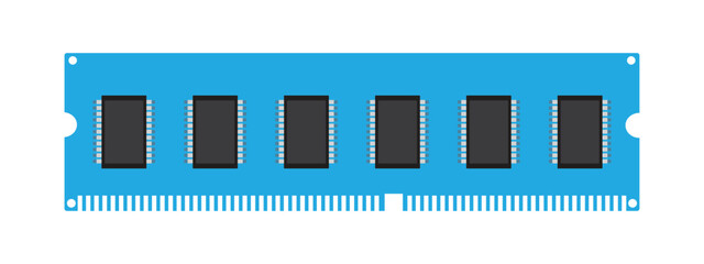Obraz premium Computer RAM Memory Icon Set. Laptop and PC DDR5 Random Access Memory Hardware Vector for Desktop Components and Tech UI Design