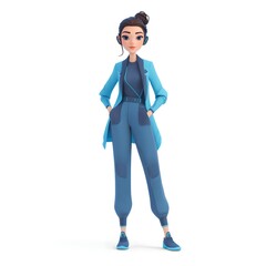 Fototapeta premium Woman in a blue jacket