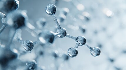 Molecular structure visualization depicting scientific concepts and connections