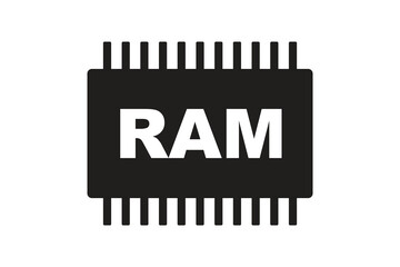 Obraz premium Memory module RAM chip icon collection, computer hardware and system memory vector illustration.