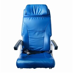 Naklejka premium Comfortable blue airplane seat inviting passengers to relax and enjoy their flight