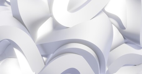 Abstract metallic curve waves background 3d render