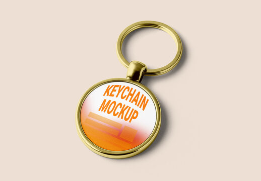 Circle Keychain Mockup