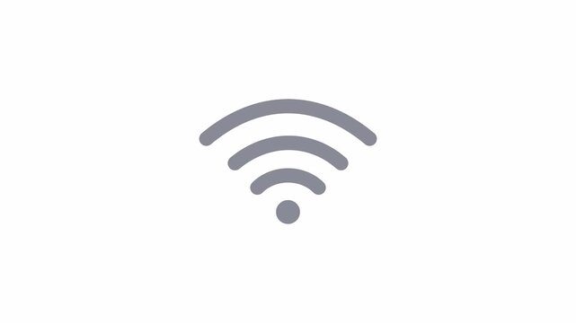No wi-fi internet signal network connection icon animation on white background. no internet connection or offline unavailable status. 4k animation video