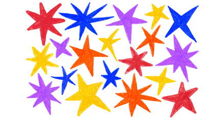 Cute Doodle Stars Illustration   Hand-Drawn Star Doodles   Sparkly Star PNG Clipart  © Samiya 