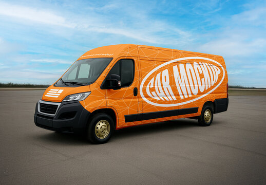 Cargo Bus Vehicle Mockup