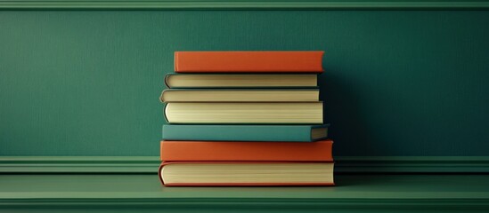 Stack of Books on Shelf