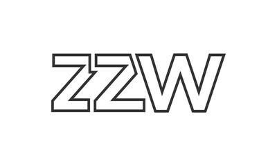 Obraz premium ZZW logo design template with strong and modern bold text. Initial based vector logotype featuring simple and minimal typography. Trendy company identity.