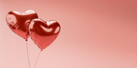 Valentine&rsquo;s Day copy space background with scattered red hearts