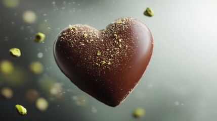 Fototapeta premium Love Dubai Chocolate Kunafa Pistachio on white background,Dubai Chocolate bar with green kadayif and pistachio spread,popular and viral chocolate 2024,space for text.