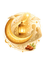 Ramadan Kareem Golden Illustration for Spiritual Promotions and Holiday Branding