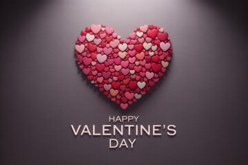 Valentine&rsquo;s Day greeting with clustered heart illustration