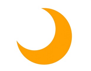 Orange crescent shape against a white background. Simple, clean and graphic