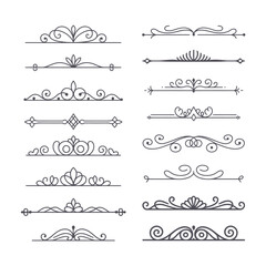 Obraz premium Decorative Text Dividers and Ornate Border Lines Set