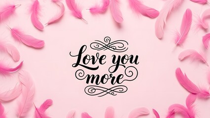 Romantic pink petal background with love message