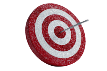 Red and white target icon digital illustration isolated on transparent background