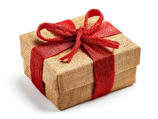 Obraz premium High resolution photo of a beautifully wrapped gift box isolated on a clean white background