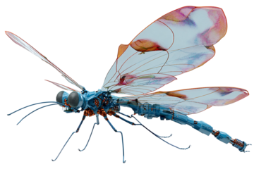 delicate transparent drone with flower like wing isolated on transparent background