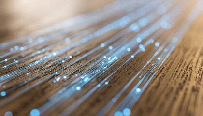 Abstract futuristic tech background. Blue lines of binary code. Digital, abstract pattern. Dynamic, rapid data stream. Futuristic