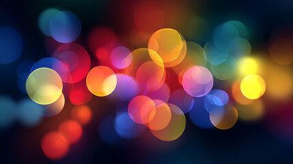 Fototapeta premium A vibrant and colorful abstract background with multicolored bokeh lights shining brightly in the dark